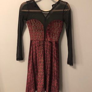 Sheer Long Sleeve Dress